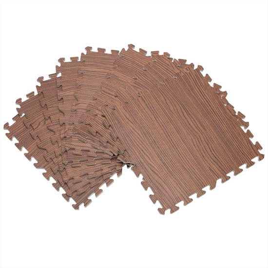 Puzzelmat Set van 8 – Vloerbescherming 45x45cm – Houtlook