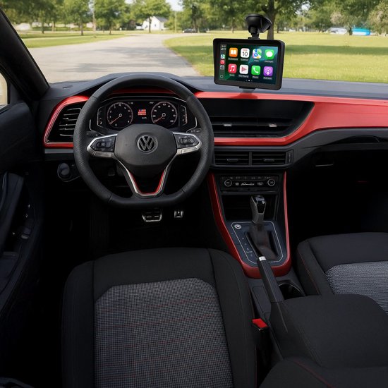 Skoov Carplay scherm - Draadloos - Met Achteruitrijcamera - Eenvoudig installatie - Voor Apple & Android auto - Zwart