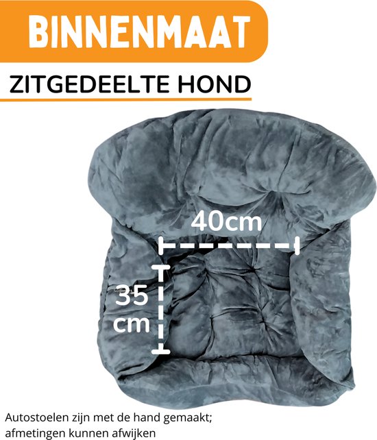 By Cee Cee Luxe Hondenmand Auto – Autostoel Hond – Zacht en Stijlvol - Hondenstoel - Met veiligheidsriempje - Donkergrijs Autozit