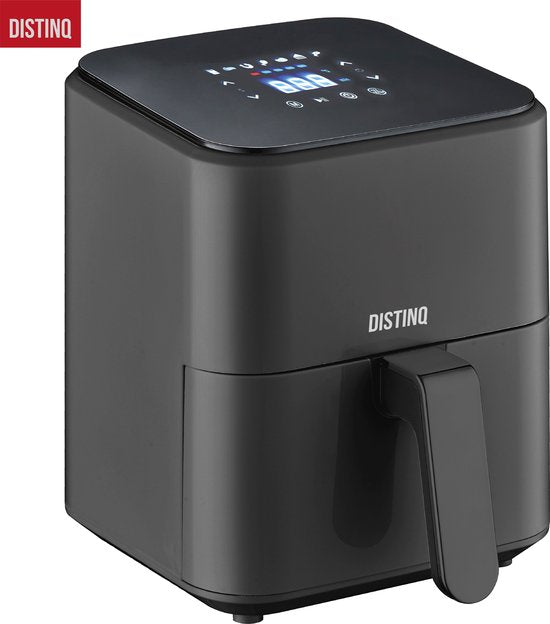 DistinQ Heteluchtfriteuse compact - Airfryer - 4 liter inhoud - Digitaal display - Zwart