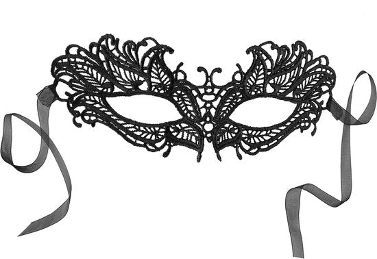 Dressforfun Zwart kanten masker vlinder - verkleedkleding kostuum halloween verkleden feestkleding carnavalskleding carnaval feestkledij partykleding - 303519 - Onesize