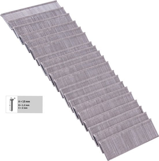 VONROC Spijkers – 1000 stuks – 15MM – Universeel & voor VONROC ET502AC en SG503DC