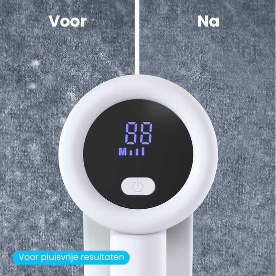Auronic Elektrische Pluizenverwijderaar Pro - Pluizentondeuse - Accuduur 120 minuten - Oplaadbaar - LED display - Ontpluizer - Wit