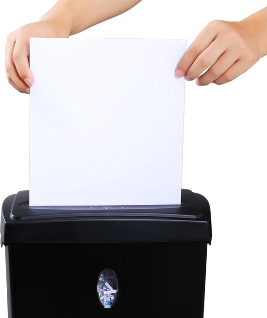 BRASQ Papierversnipperaar - PS406 - opvangbak 11L - P4 norm - 6 vellen - Creditcard Vernietiger - Zwart
