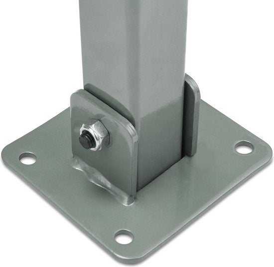 Deuba Parkeerpaal – Staal Incl. Sleutels 65,5x5cm - Grijs