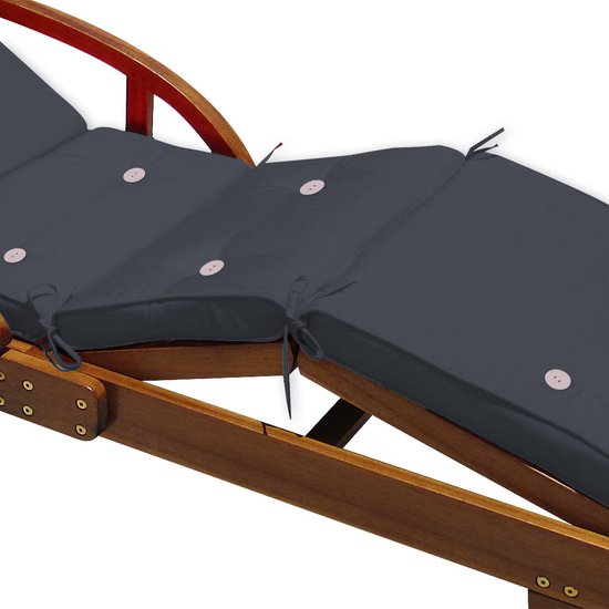 Detex Ligbedkussen - Weerbestendig UV bestendig 195x55x5cm - Antraciet
