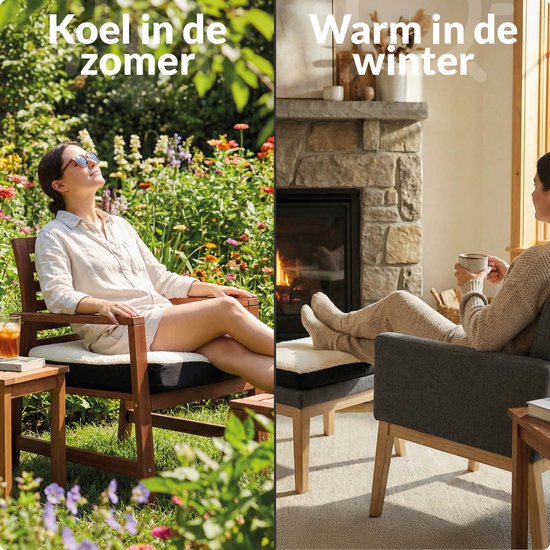 VEX VX-102 Zitkussen met Gel - Ondersteunt de Houding - Foam, Gel, Sherpa en Polyester - Universeel voor Diverse Zitoppervlakken - Wit / Zwart