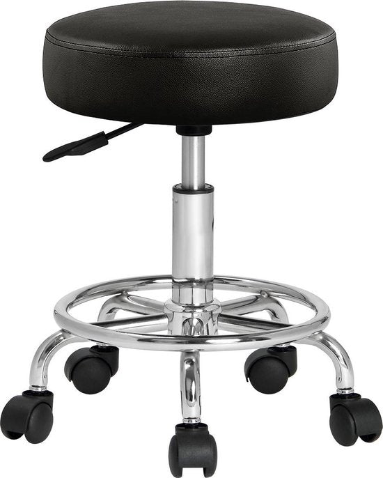 Rolkruk - Hoogte Verstelbaar 360°C Draaibaar - 51-65cm Zithoogte Zwart