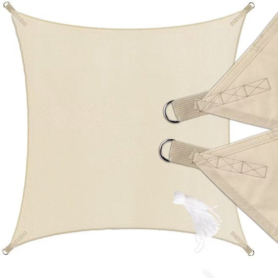 O'DADDY® Schaduwdoek 4x3m Rechthoek - Zonnezeil - Schaduwnet - Luifel Met Bevestiging Materiaal - Waterbestendig - UV30 Zonwering - Beige