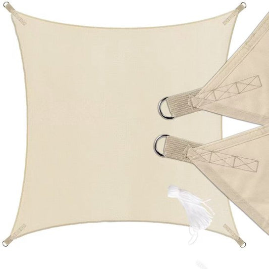 O'DADDY® Schaduwdoek 4x3m Rechthoek - Zonnezeil - Schaduwnet - Luifel Met Bevestiging Materiaal - Waterbestendig - UV30 Zonwering - Beige