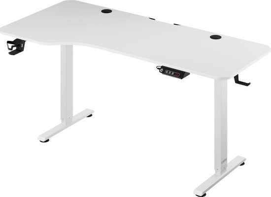 Casaria Zit Sta Bureau – Hoogte Verstelbaar Elektrisch - 160x75cm Wit