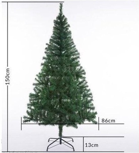Casaria Kerstboom 150 cm – Incl. LED Kerstverlichting PE Groen