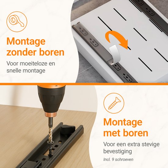 Posity Schuiflade – Keukenkast Organizer – Gootsteenkast/Lade Organizer - binnenlade keuken – Uittrekbaar en Verstelbaar (32-52 cm) – Telescopisch – Wit