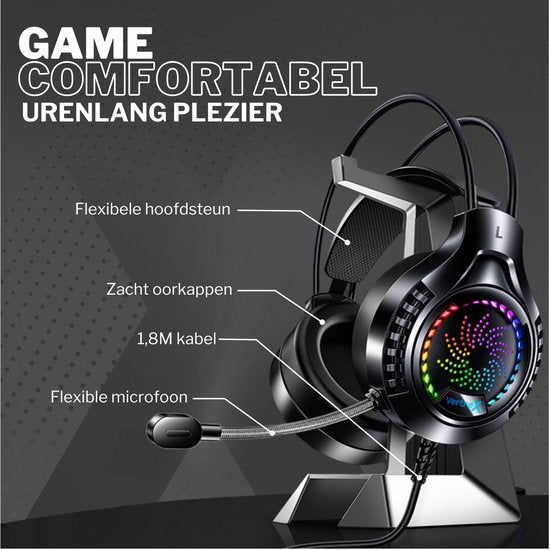 VERTREX Gaming Headset met Microfoon - PC, PS5, PS4, Xbox, Nintendo Switch - 7.1 Surround Sound