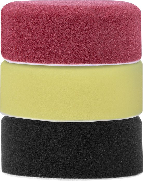 VONROC Polijstschijven/Polijst pads schuim voor polijstmachines – Starterset - 75mm, 6 stuks