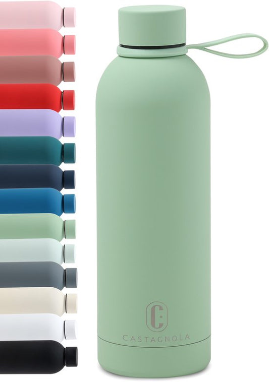 Castagnola Waterfles - RVS Drinkfles 500 ML - Stalen Thermosfles - Drinkflessen voor Volwassenen - Dubbelwandig - Groen