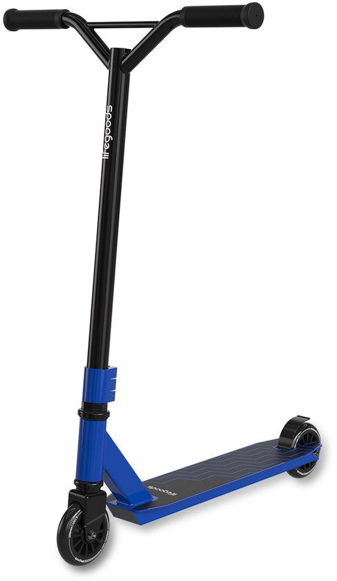 LifeGoods Stuntstep Fly X - 6+ Jaar - Step voor Kinderen - Jongens/Meisjes - 100mm - 100KG - Zwart/Blauw