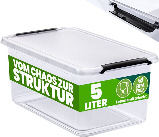 DEUBA Opbergbox - 5l BPA Vrij Stapelbaar - 30x20x12cm