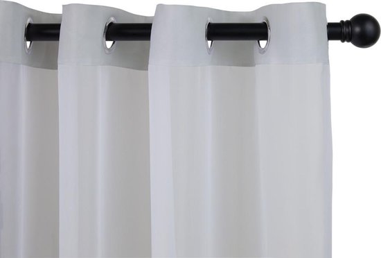 Lifa Living - Vitrages - Licht grijs - Privacy - Licht Toelatend - Set van 2 - Met 8 ophangringen - 150 x 250 cm