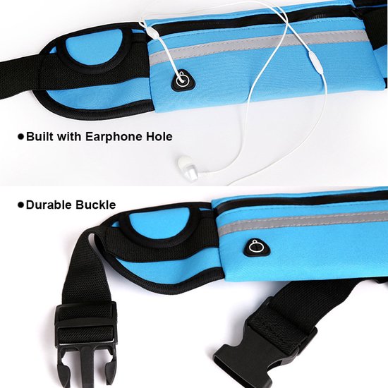 Garpex® Running Belt - Heuptas - Hardloop Telefoonhouder - Hardlooptasje - Heuptasje Dames en Heren - Hardlopen - One Size - Zwart