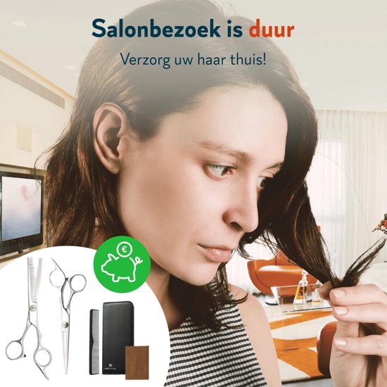 Volledige Kappersset - 5 Stuks - Kappersschaar Rechtshandig - Uitdunschaar Kapper - Hair Scissors - Coupeschaar - Haarschaar Set