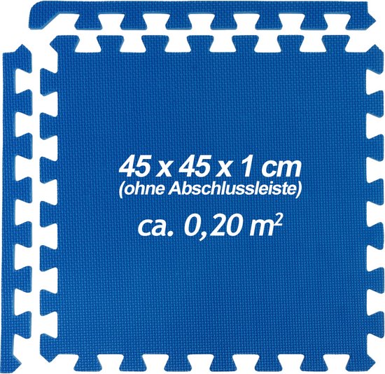 Monzana 8x Vloerbeschermer - 45x45cm Antislip Uitbreidbaar - Blauw