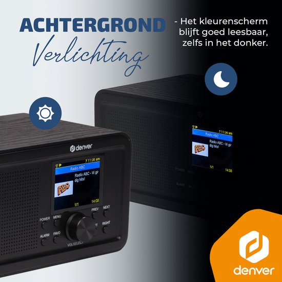 Denver DAB Internetradio - DAB - FM - Internetradio - Noodradio - Bluetooth - Alarmfunctie - DIR200
