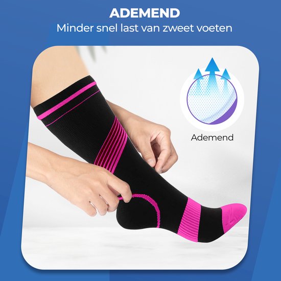 Roegaarden compressie sokken - Compressiekousen - Steunkousen - Maat 40-44 - Roze