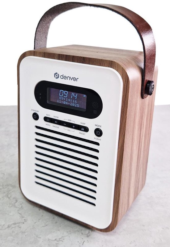 Denver Retro Radio - DAB+ - FM - Bluetooth - Wekker functie - Moederdag