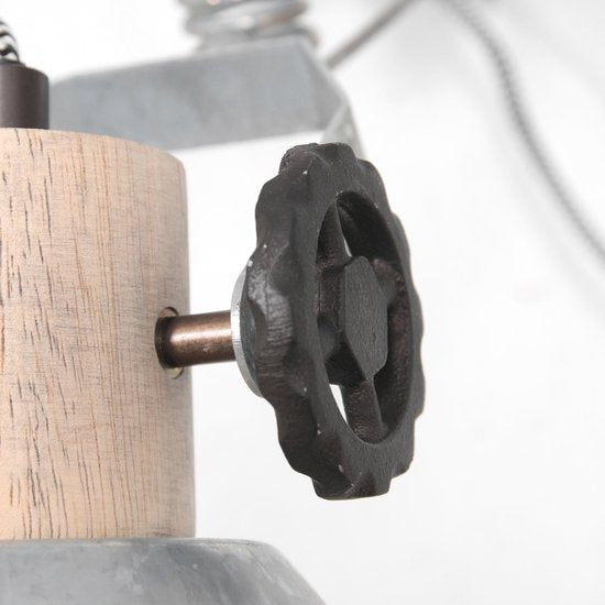 Klemspot en wandlamp Gearwood 2752NI Nikkel E27 fitting, trendy ontwerp, gemaakt van hout en metaal, voor binnengebruik, draaibaar en kantelbaar