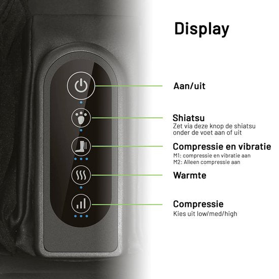 CALMENTA® Voetmassage Apparaat en Beenmassage - Shiatsu - Compressiemassage - Bloedcirculatieapparaat - Voetenbad - Bloedsomloop