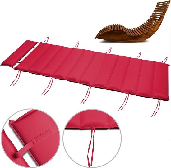 Detex Ligbedkussen - Met Afneembare Kussen - Rood - 177x58x7cm
