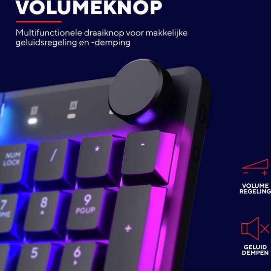 Trust GXT 866 Torix - Mechanisch gaming toetsenbord - Volledig RGB - Witte schakelaars - PC/PS5 - Qwerty VS - Zwart
