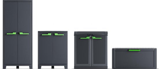 Keter Moby hoge kast - 4 planken - 80x44x182 cm - Antraciet