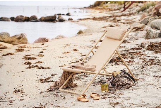 Cille strandstoel 4-positie rugleuning taupe