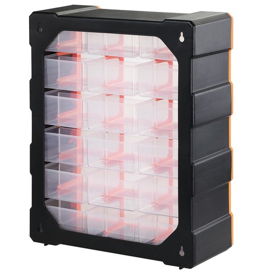 Monzana Assortimentskast - 18 Lades 47,5x38x16cm – Oranje Zwart