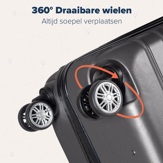 TRVLMORE Handbagage Koffer - 38L - Cijferslot - Lichtgewicht - Trolley - 54x36x20cm - Donkergrijs