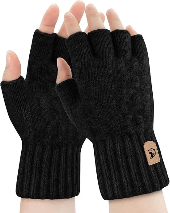 Travelhawk Vingerloze Handschoenen - Dames en Heren - Handschoenen zonder Vingertoppen - One Size Fits Most - Zwart