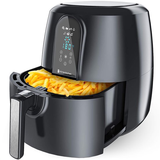 KitchenBrothers Airfryer XL - 1890W - Heteluchtfriteuse XXL - 7,2L Inhoud - 80ºC tot 200ºC - Zwart