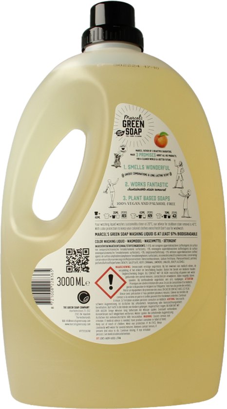 Marcel's Green Soap Vloeibaar Wasmiddel - Grootverpakking - Perzik & Jasmijn - 3L - 69 wasbeurten