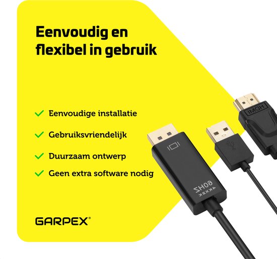 Garpex® HDMI naar DisplayPort Kabel – 4K Ultra HD 60Hz – 1.8 meter