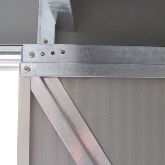 Coast Metalen Tuinhuis - Gereedschapsschuur - Inclusief Fundering Puntdak - 213 x 130 x 173cm - Donkergrijs