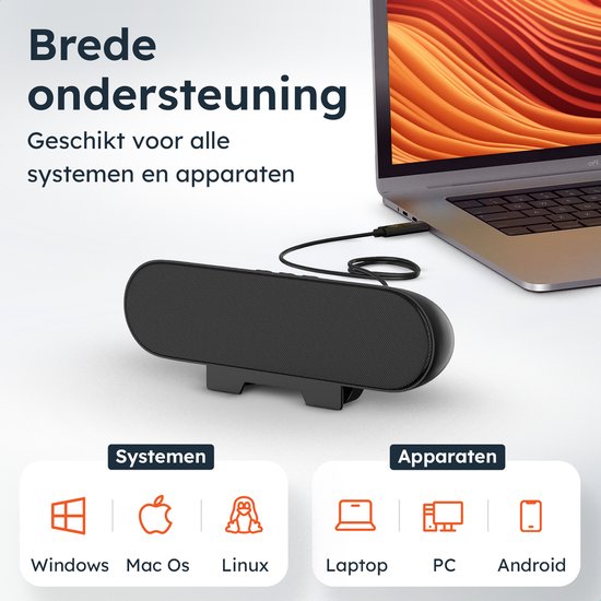 Soundbar PC - Krachtig Geluid - Draadloos - Voor Gaming - Partybox - Mini Soundbar - Speaker voor PC - 10 watt - Skoov
