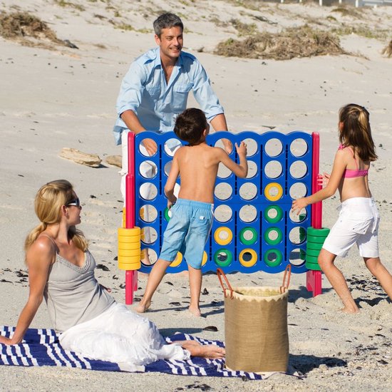 Coast 4-Op-Een-Rij Speelset - Met 42 Jumbo Ringen -120 x 42x 104cm - Blauw