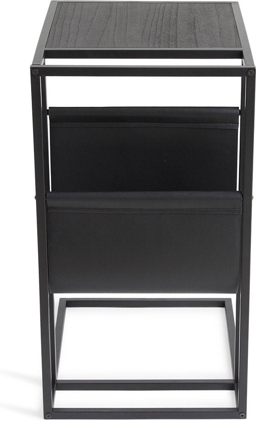 Lifa Living Magazine rek Manhattan Zwart- Hout, Pu-Leer - Zwart- 35x45x63 (LxBxH)