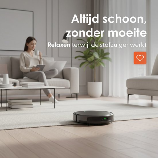 Skoov EcoPulse Robotstofzuiger met Dweilfunctie & Laadstation - Dweilrobot - Huisdieren - Dweil - Hepa - Automatische stofzuiger - Vacuum - Robot - In 1
