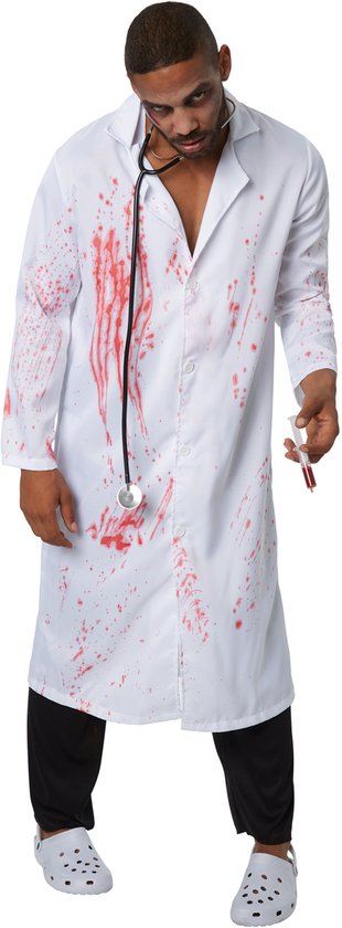Dressforfun Griezelige dokter S - verkleedkleding kostuum halloween verkleden feestkleding carnavalskleding carnaval feestkledij partykleding - 302285