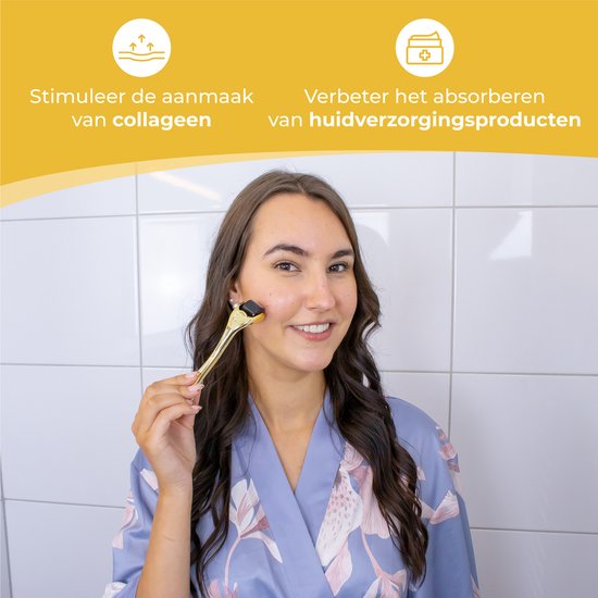 Nuvance - Dermaroller - 540 Micro Naalden van 0.5mm - Incl. eBook - Derma Roller voor Huidverzorging - Baardroller voor Haargroei - Steriel Verpakt