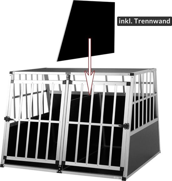 Cadoca Honden Transportbox XXL – Aluminium – 97x90x70cm - Afsluitbaar - Zwart