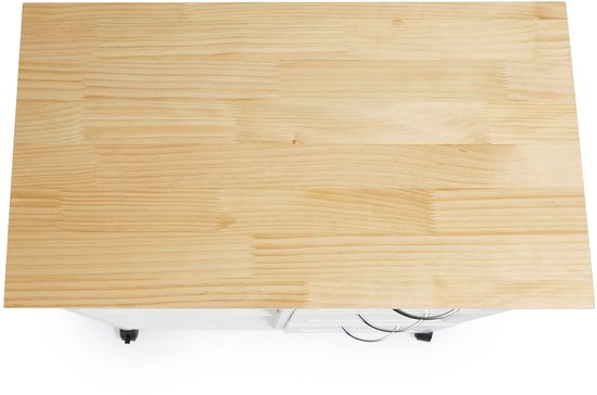 Lifa Living Keukentrolley Sophie - Wieltjes - Serveerwagen - Wit - 67x37x84(LxBxH)